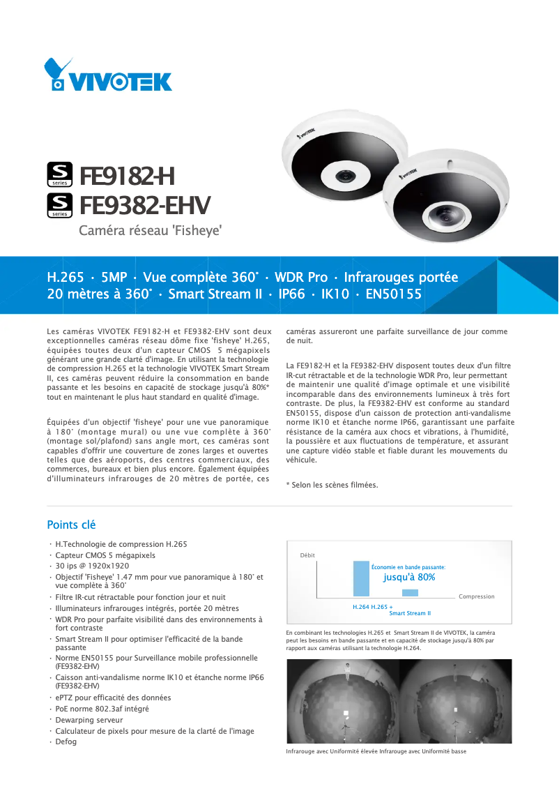 Page 1 de la notice Fiche technique Vivotek FE9191-H-v2