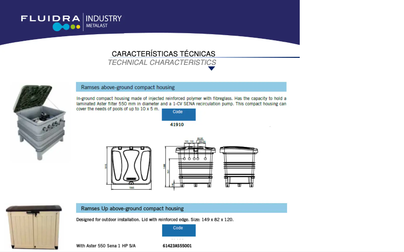 Page 1 de la notice Fiche technique AstralPool Kefren