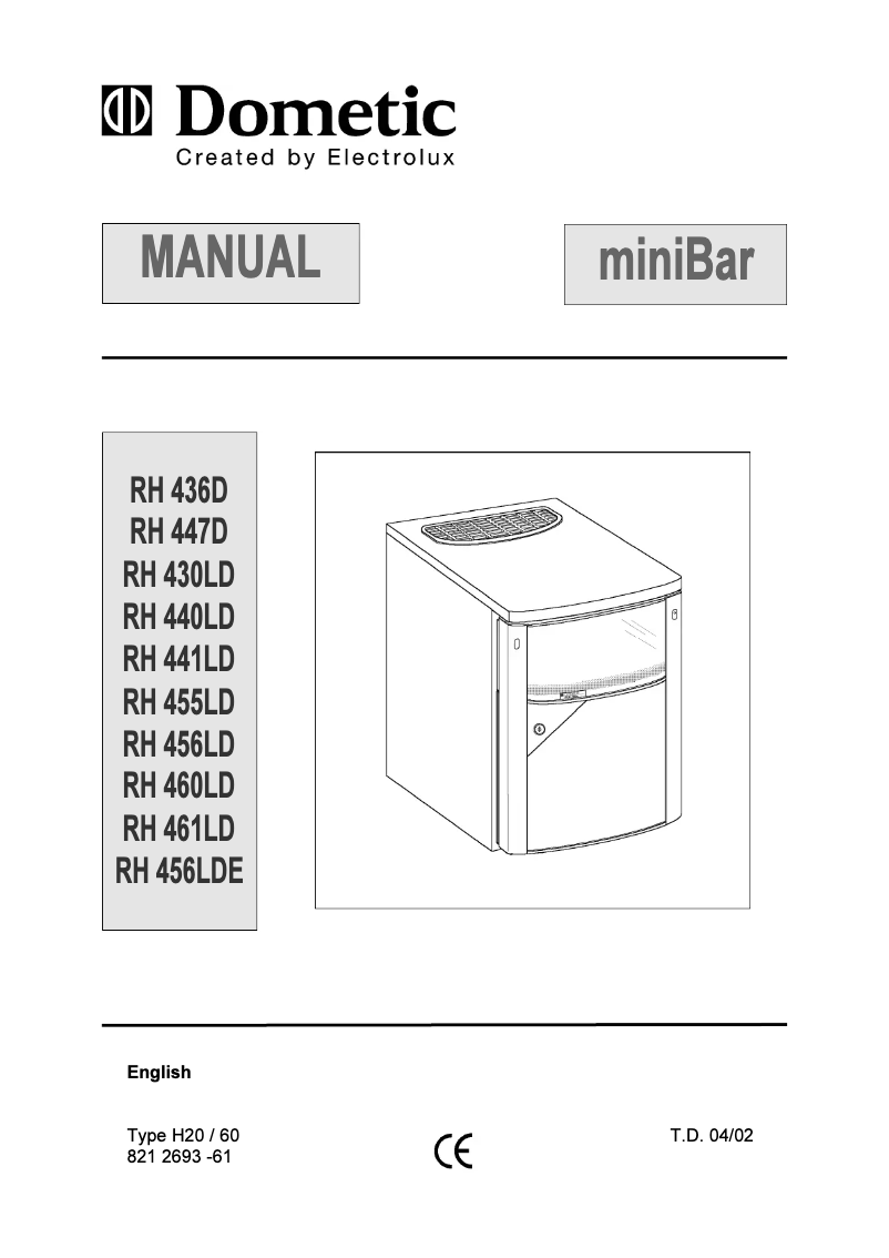 Image de la première page du manuel de l'appareil MiniBar RH 447 D