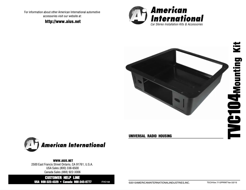 Page 1 de la notice Manuel utilisateur PAC TVC104