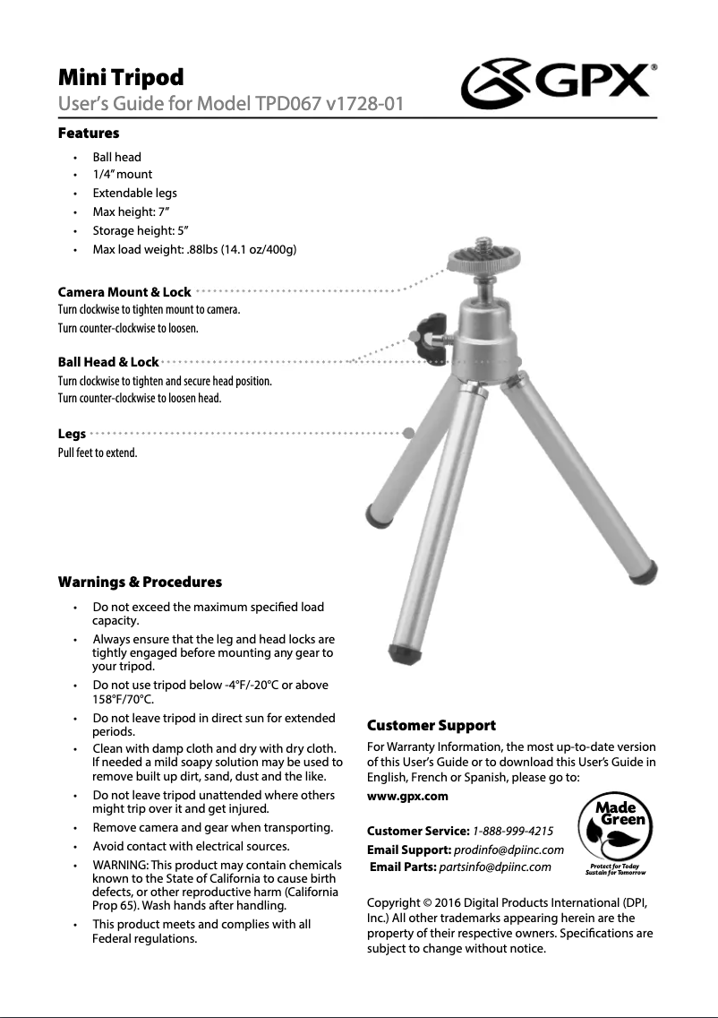 Image de la première page du manuel de l'appareil TPD067