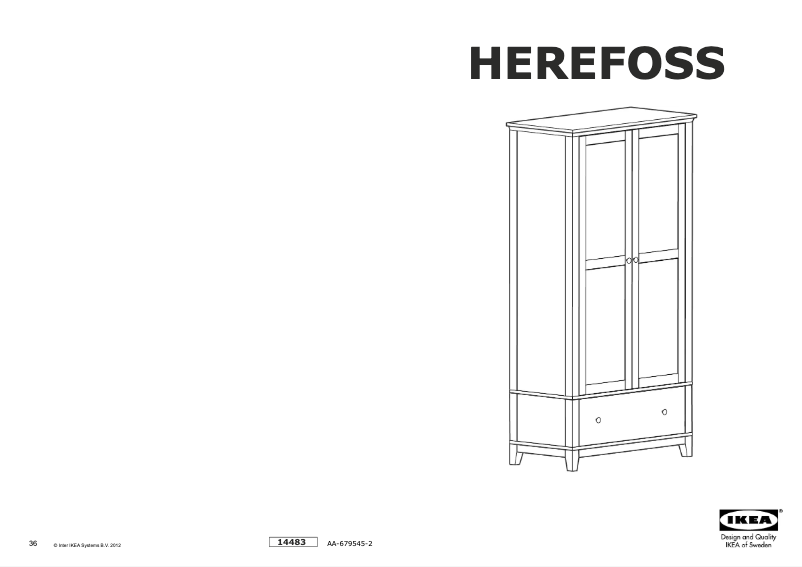 Page 1 de la notice Manuel utilisateur Ikea HEREFOSS