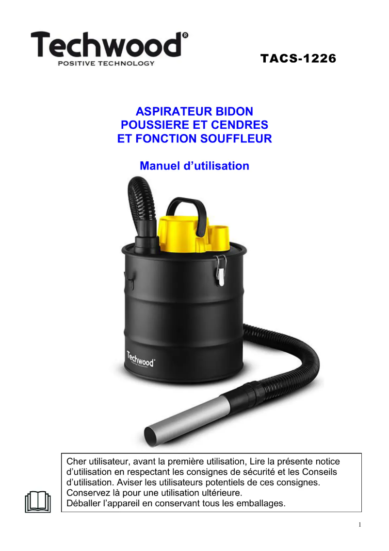 Page 1 de la notice Manuel utilisateur Techwood TACI-305