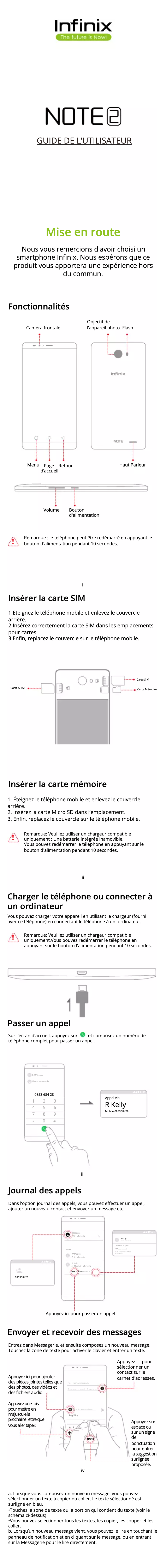 Page n°1 - Manuel utilisateur Infinix Note 2