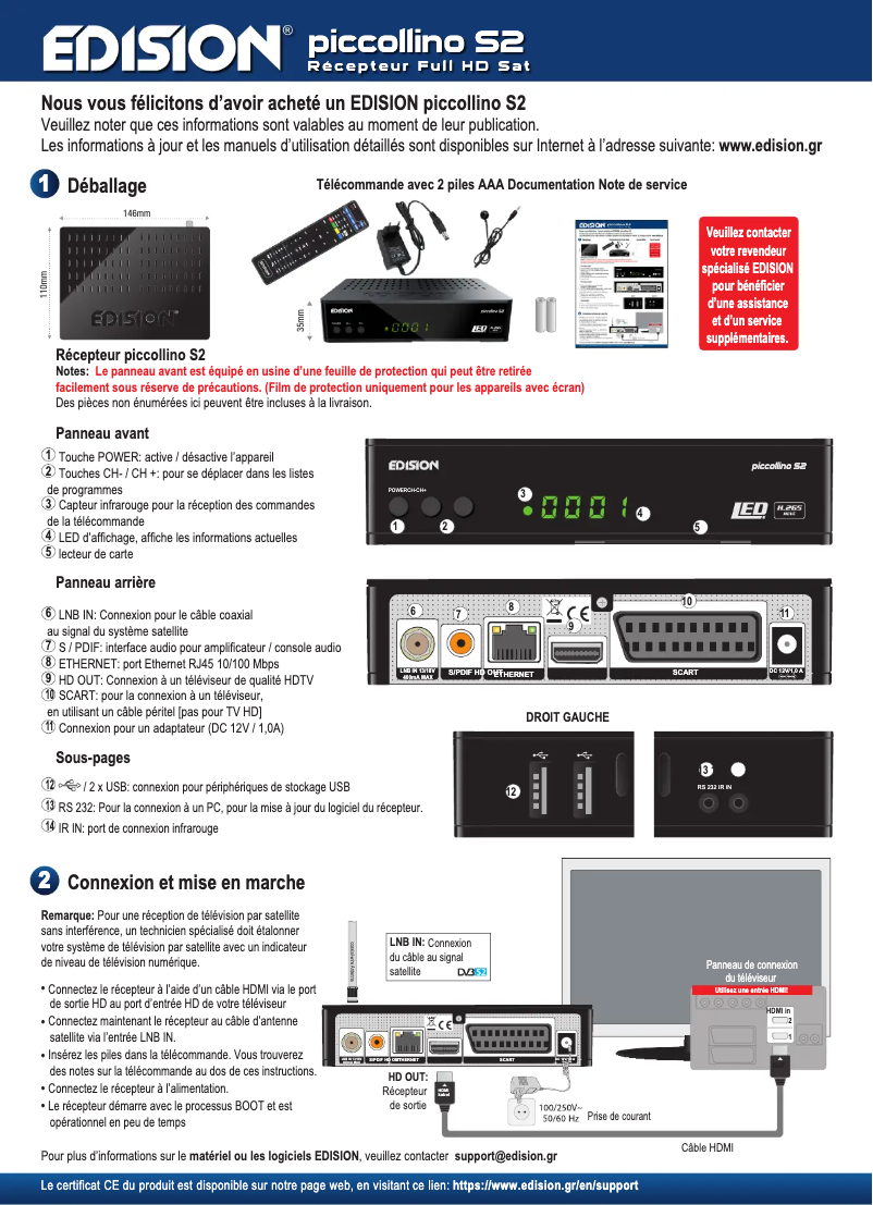 Page n°1 - Manuel utilisateur Edision Piccollino S2