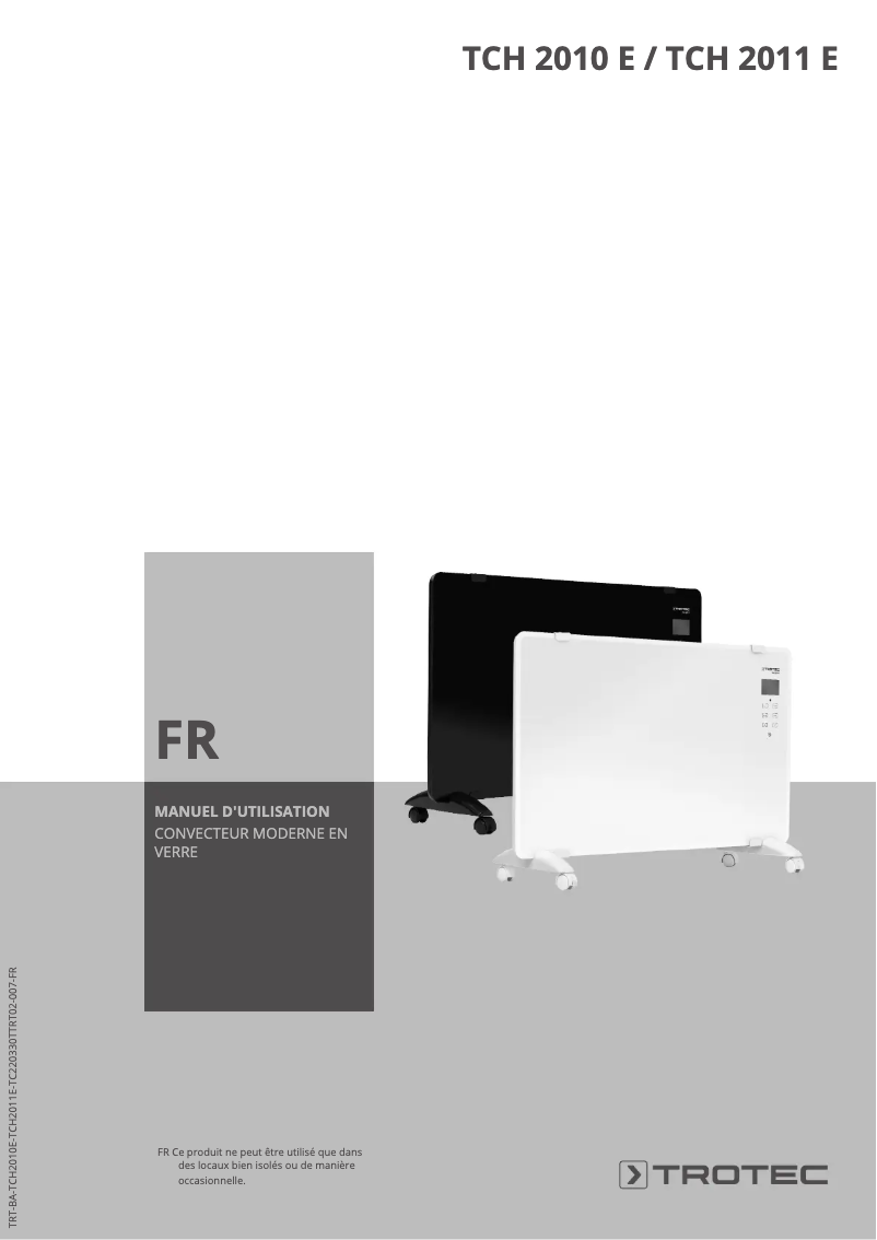 Page 1 de la notice Manuel utilisateur Trotec TCH 2011