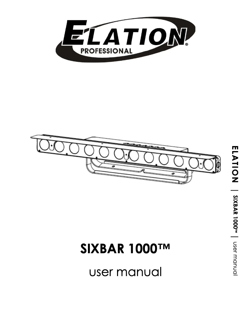 Page 1 de la notice Manuel utilisateur Elation Sixbar 1000
