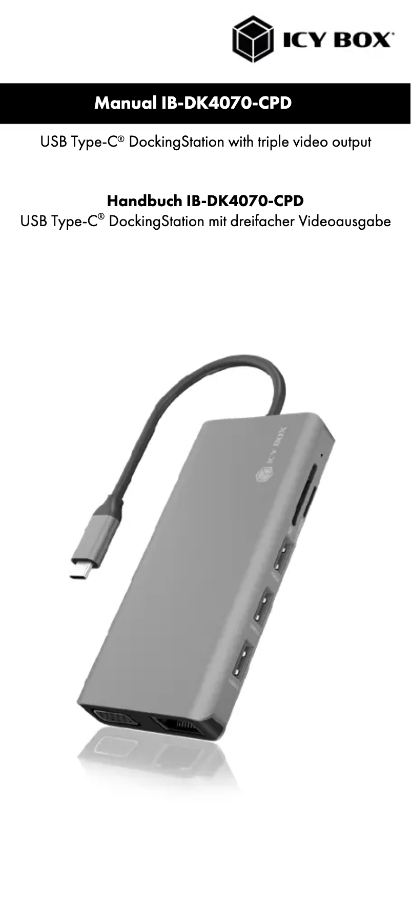 Page n°1 - Manuel utilisateur Icy Box IB-DK4070-CPD