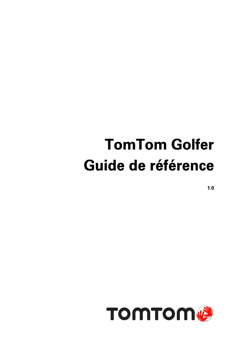 Page 1 de la notice Manuel utilisateur TomTom Golfer