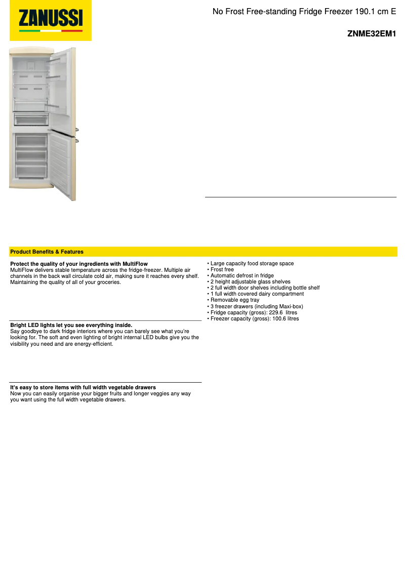 Image de la première page du manuel de l'appareil ZNME32EM1