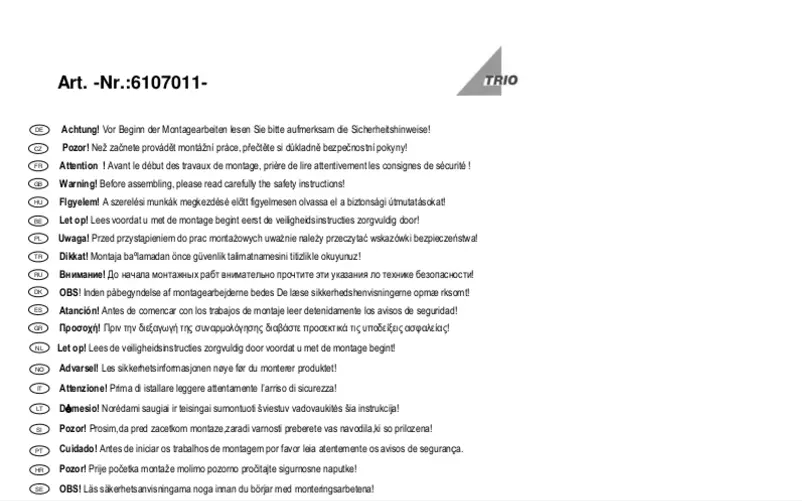 Image de la première page du manuel de l'appareil Bulto 6107011-07