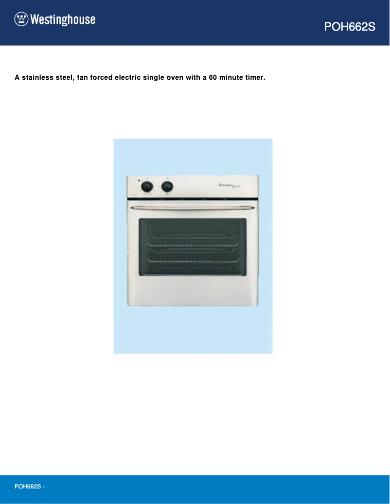 Page 1 de la notice Manuel utilisateur Westinghouse POH662S