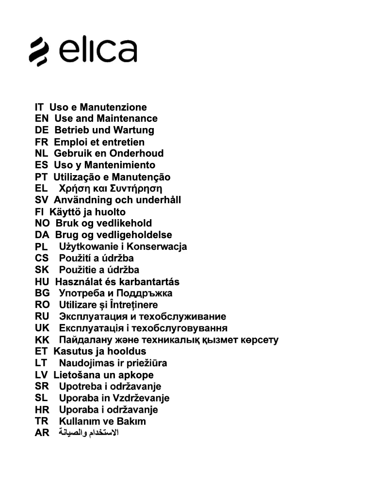 Page 1 de la notice Manuel utilisateur Elica NikolaTesla Libra BL/F/83