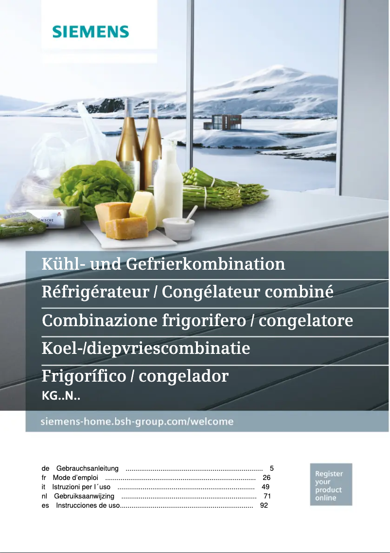 Image de la première page du manuel de l'appareil KG36NVW3P