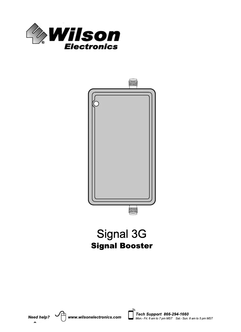 Page n°1 - Manuel utilisateur Wilson Signal 3G