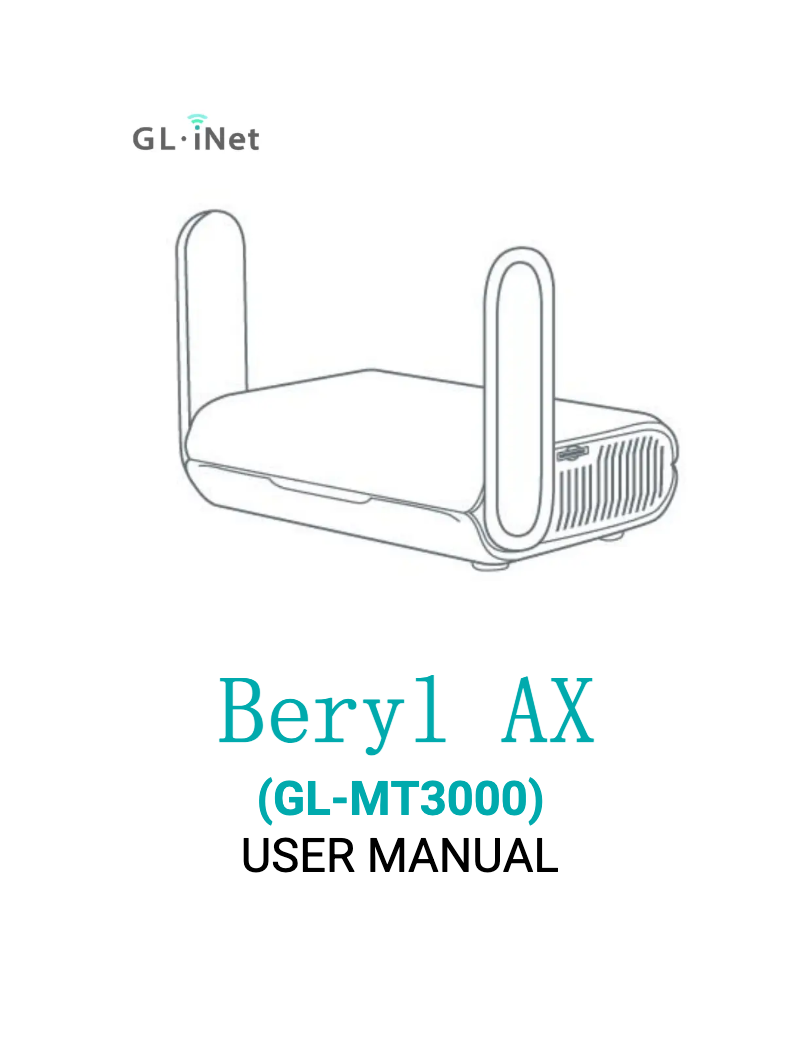 Page n°1 - Manuel utilisateur GL.iNet Beryl AX GL-MT3000