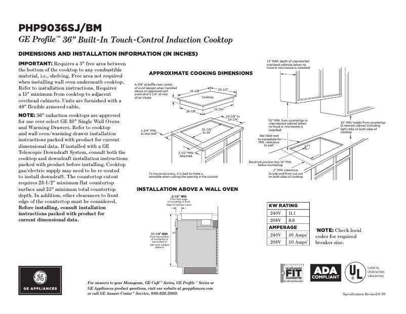 Imagen de la primera página del manual del dispositivo Profile PHP9036BMTS