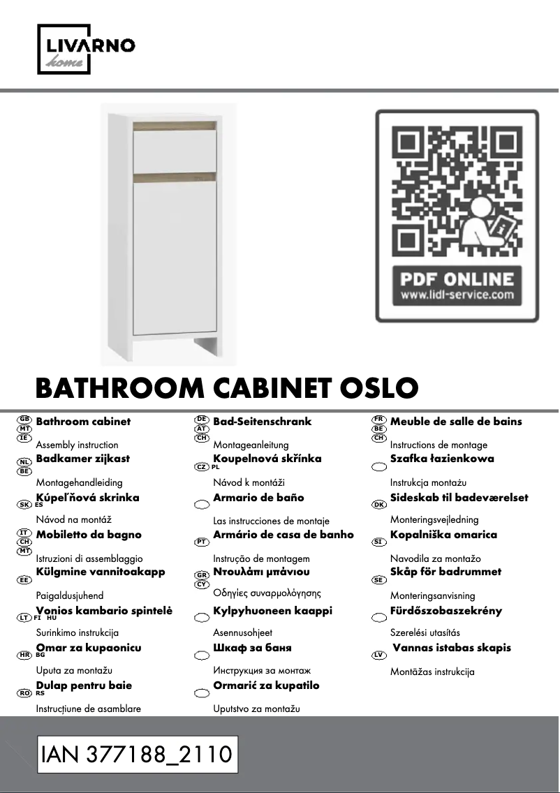 Page 1 de la notice Manuel utilisateur Livarno Lux IAN 377198