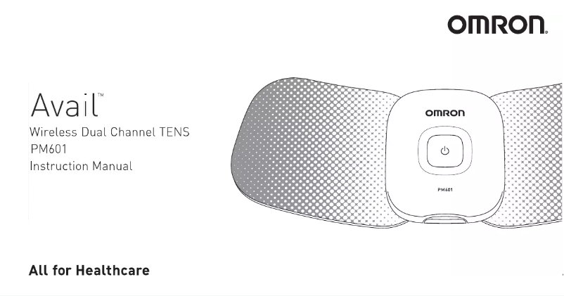 Page 1 de la notice Manuel utilisateur Omron Avail PM601