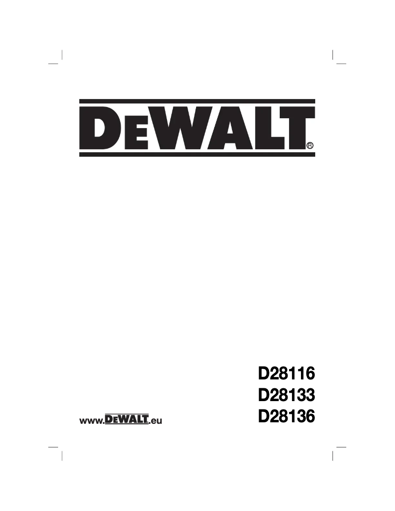 Page 1 de la notice Manuel utilisateur DeWalt D28136