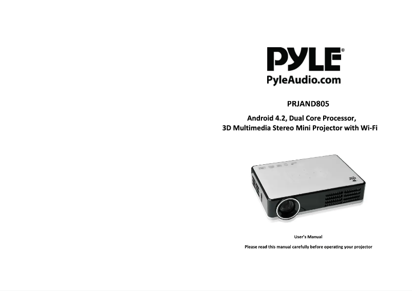 Image de la première page du manuel de l'appareil PRJAND805