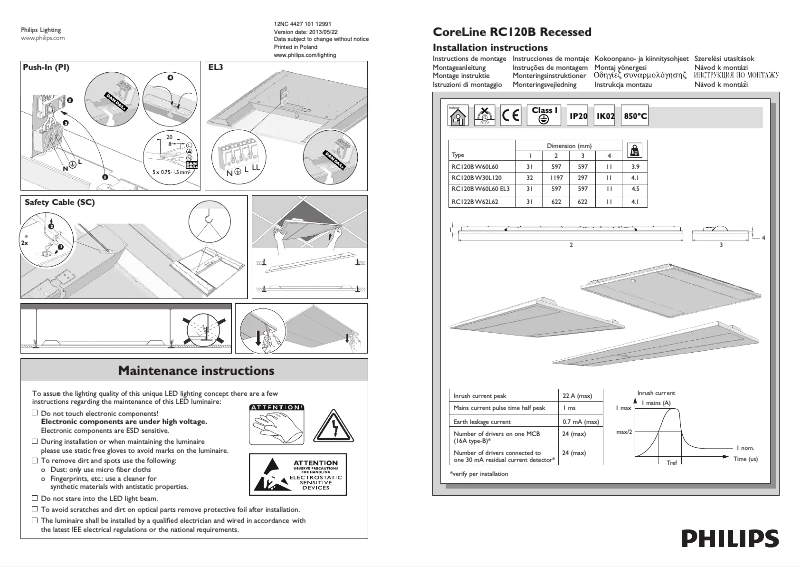Image de la première page du manuel de l'appareil RC120LED2711