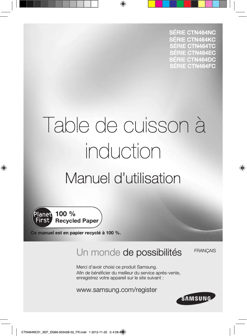 Page 1 de la notice Manuel utilisateur Samsung CTN464DC