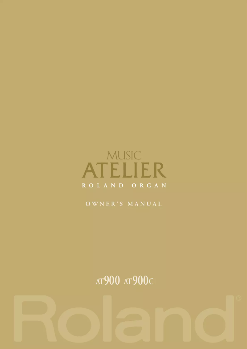 Page n°1 - Manuel utilisateur Roland AT-900C