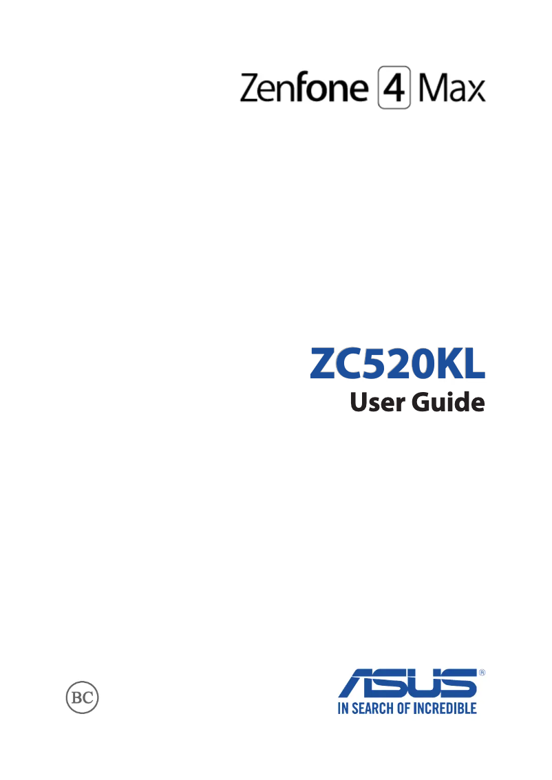 Page 1 de la notice Manuel utilisateur Asus ZenFone ZC520KL
