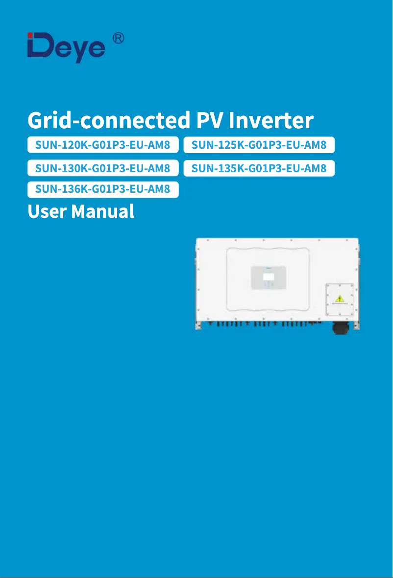 Page 1 de la notice Manuel utilisateur Deye SUN-125K-G01P3