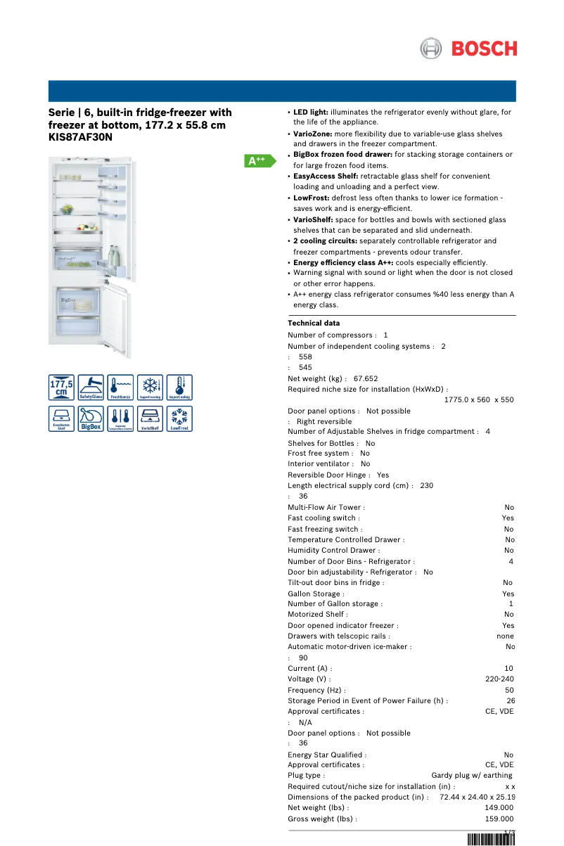 Image de la première page du manuel de l'appareil KIS87AF30N