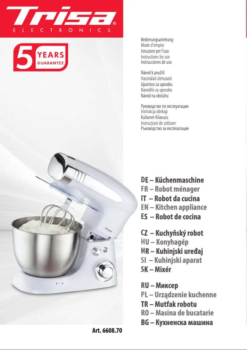 Page n°1 - Manuel utilisateur Trisa Mix Chef