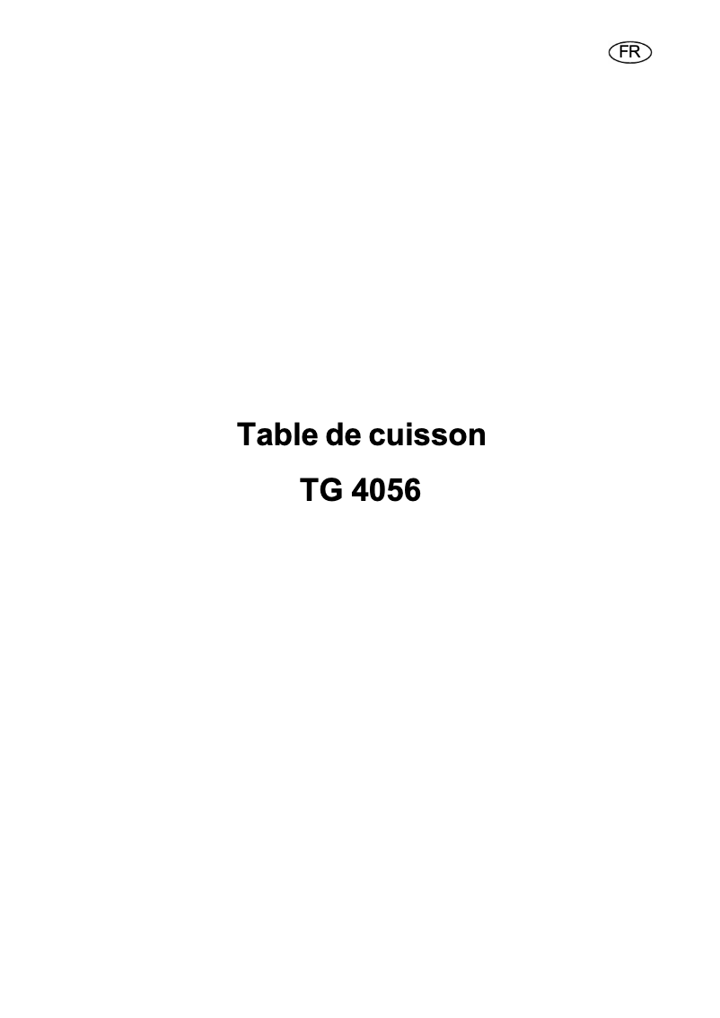 Page n°1 - Manuel utilisateur Arthur Martin-Electrolux TG4056N