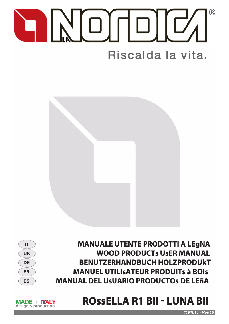 Page n°1 - Manuel utilisateur La Nordica Luna
