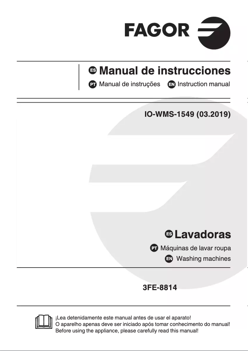 Page n°1 - Manuel utilisateur Fagor 3FE-8814
