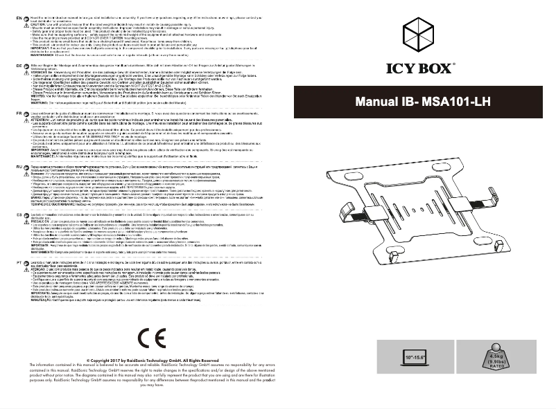 Page n°1 - Manuel utilisateur Icy Box IB-MSA101-LH