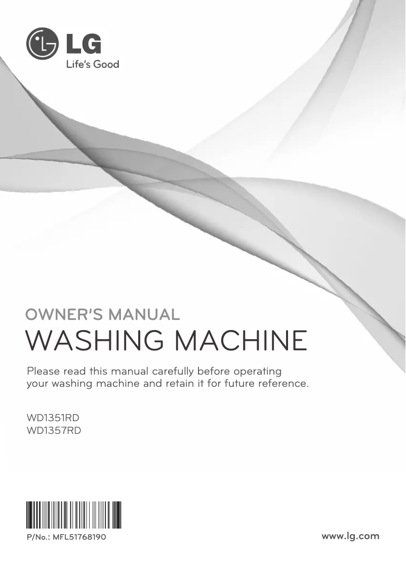 Page 1 de la notice Manuel utilisateur LG WD1357RD