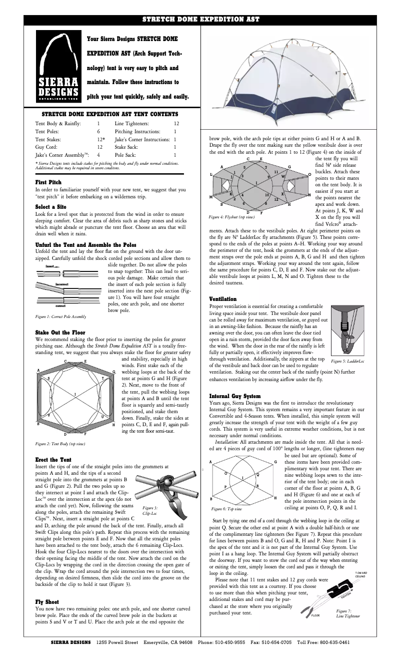 Image de la première page du manuel de l'appareil Stretch Dome Expedition AS