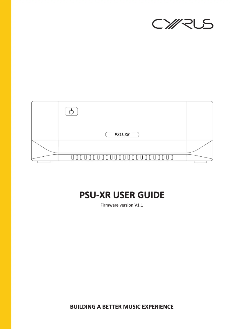 Page 1 de la notice Manuel utilisateur Cyrus PSU-XR