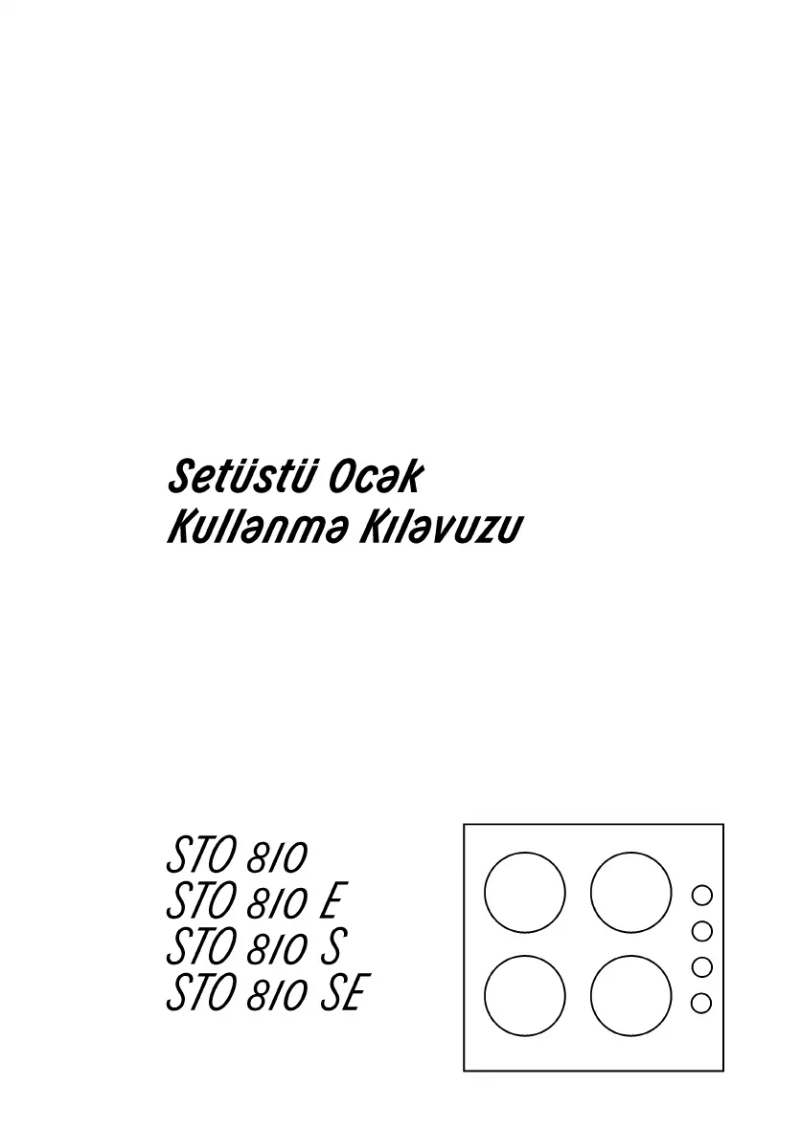 Page n°1 - Manuel utilisateur Arçelik STO 810