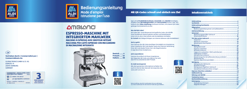 Page n°1 - Manuel utilisateur Ambiano GT-EMG-01-CH