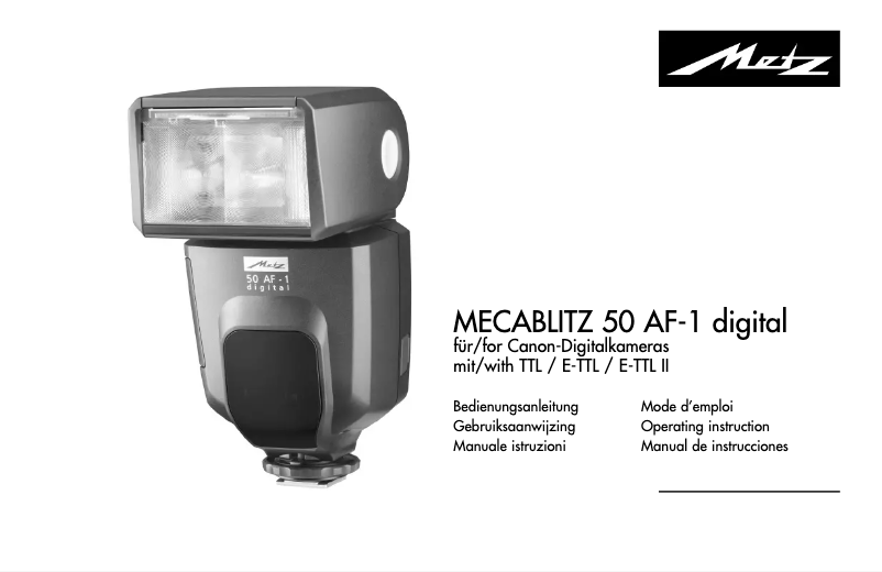 Imagen de la primera página del manual del dispositivo Mecablitz 50 AF-1 digital