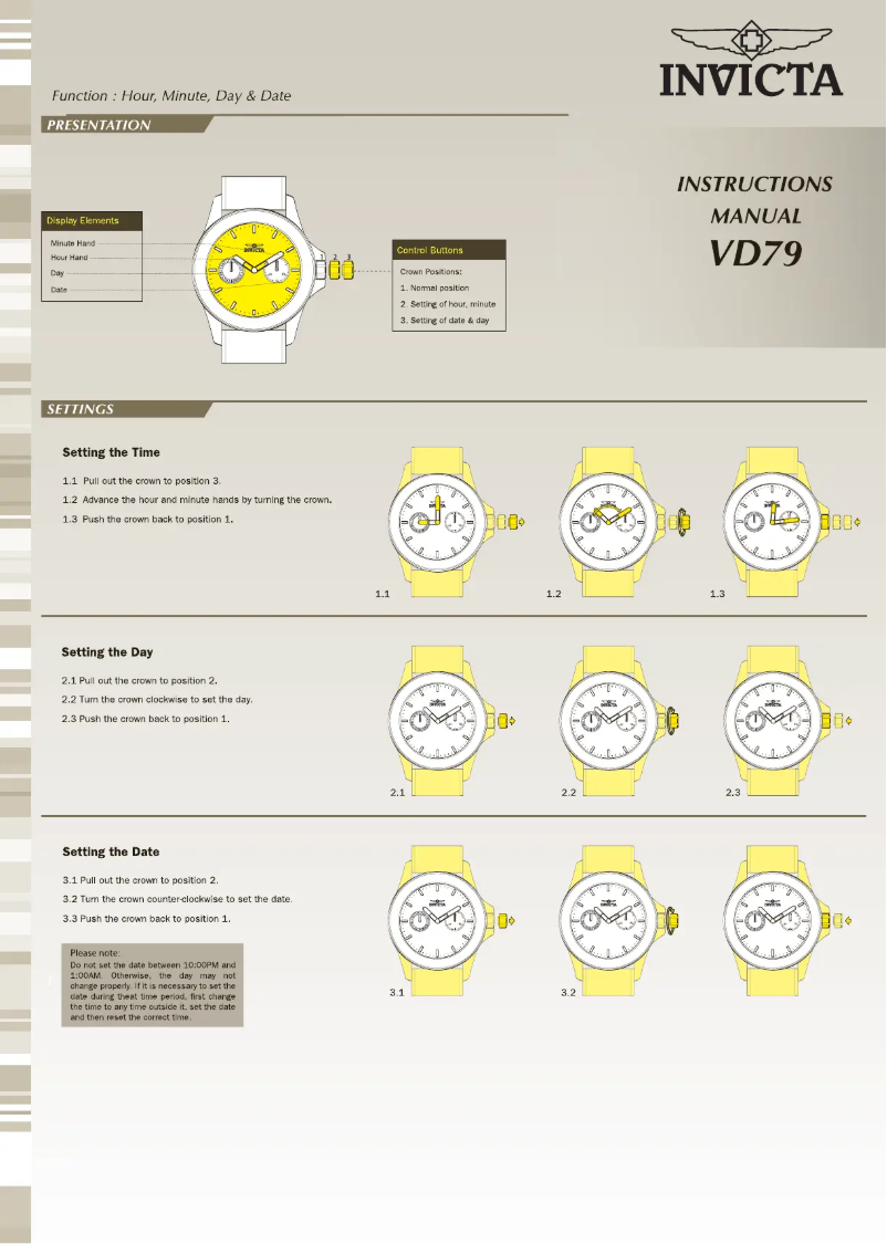 Page 1 de la notice Manuel utilisateur Invicta Bolt 31035