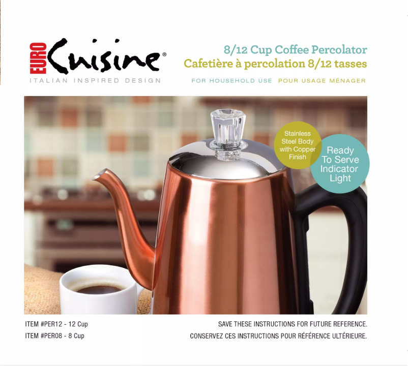 Página 1 del manual Manual de usuario Euro Cuisine PER12