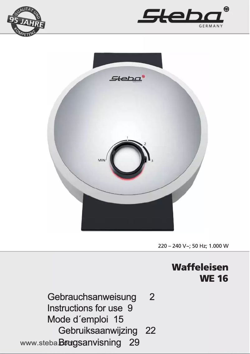 Page n°1 - Manuel utilisateur Steba WE 16