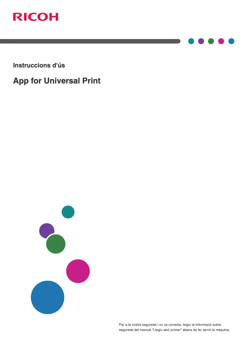 Page n°1 - Instructions de sécurité Ricoh IM C2000LT