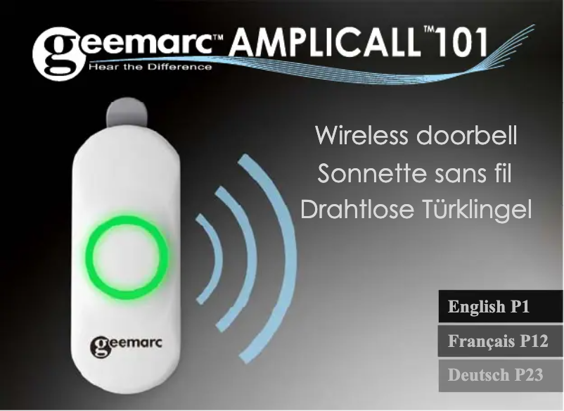 Page 1 de la notice Manuel utilisateur Geemarc AMPLICALL 101