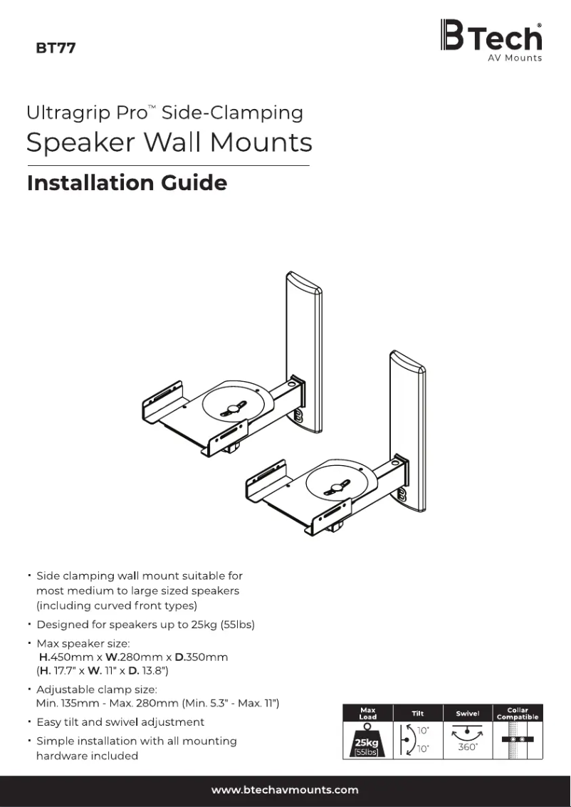 Page n°1 - Guide d'installation B-Tech BT77