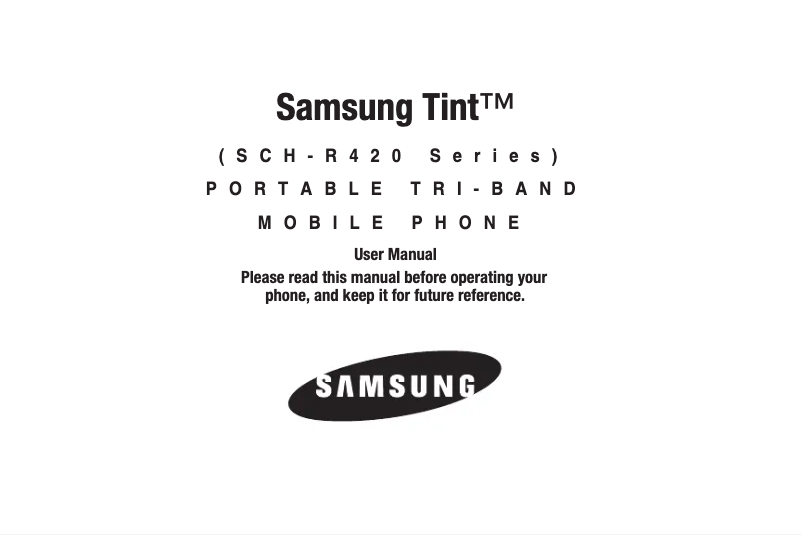 Page 1 de la notice Manuel utilisateur Samsung Tint