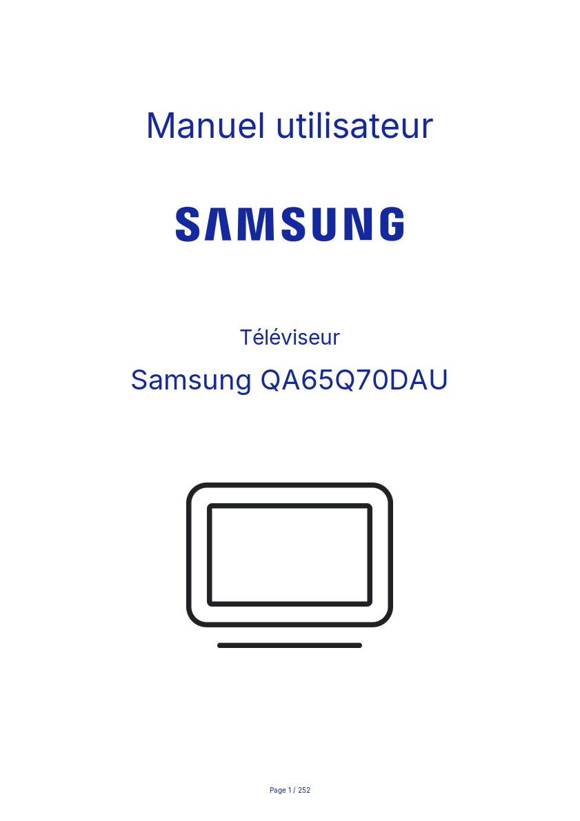 Page n°1 - Manuel utilisateur Samsung QA65Q70DAU
